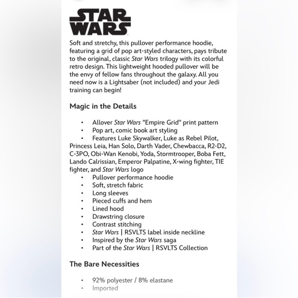 RSVLTS Star Wars Empire Grid Performance Hoodie XXXL - Picture 8 of 8